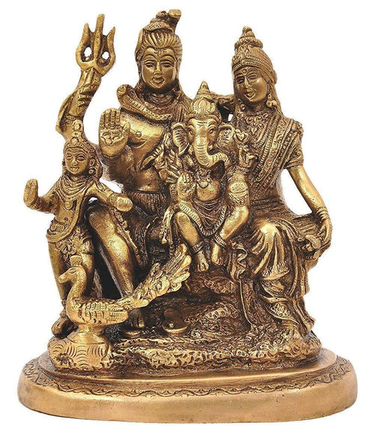 Brass Shiv Parivar Idol 6 Inch- ArtyCraftz.com