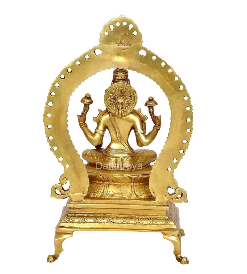 Brass Lakshmi Idol with Prabhavali-ArtyCraftz.com