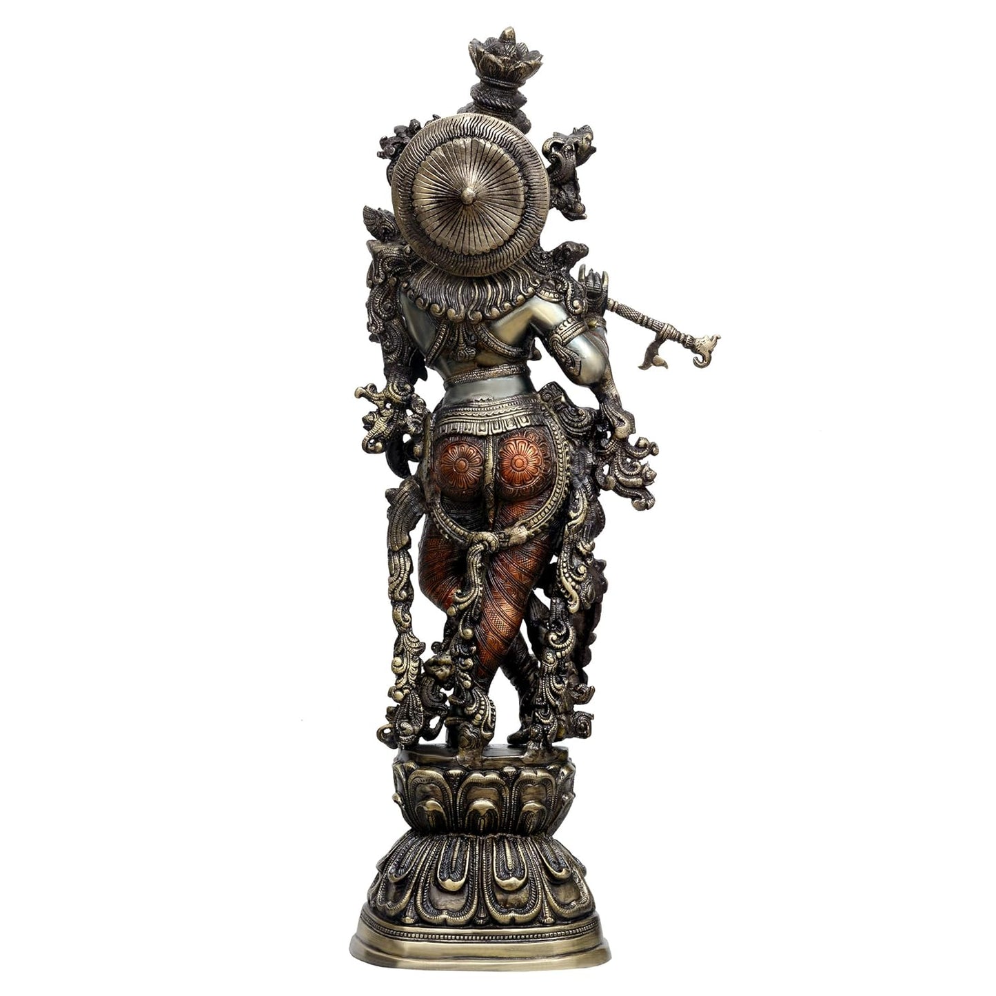 Large Brass Krishna Statue/Showpiece Murlidhar Krishna for Home Decor Height 30 Inch