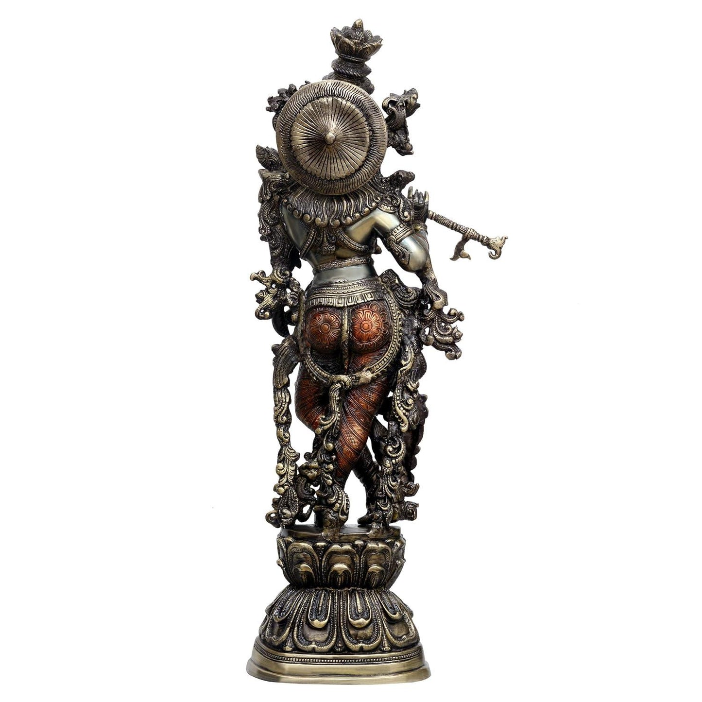 Large Brass Krishna Statue/Showpiece Murlidhar Krishna for Home Decor Height 30 Inch