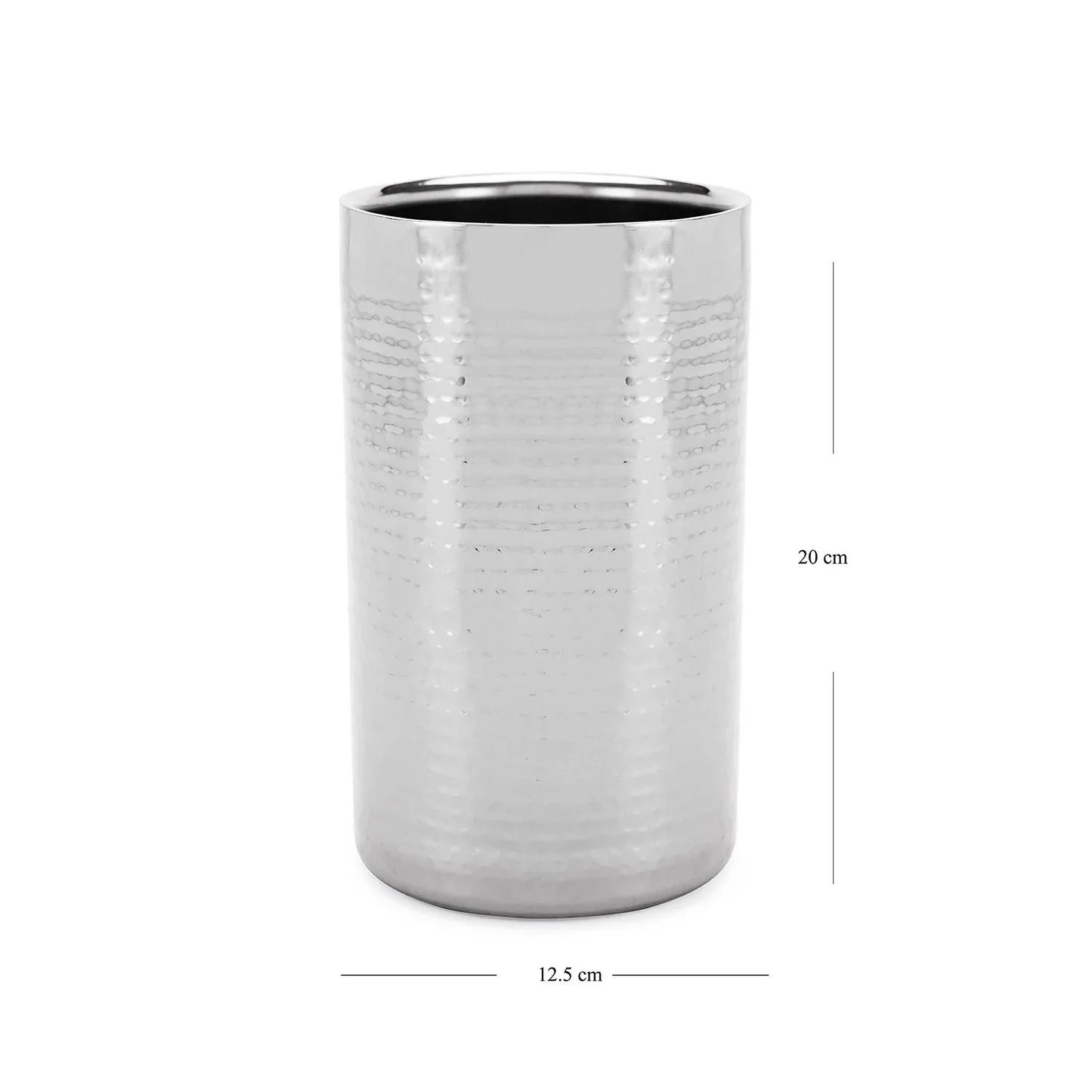 Silver Hammered Metal Wine Chiller