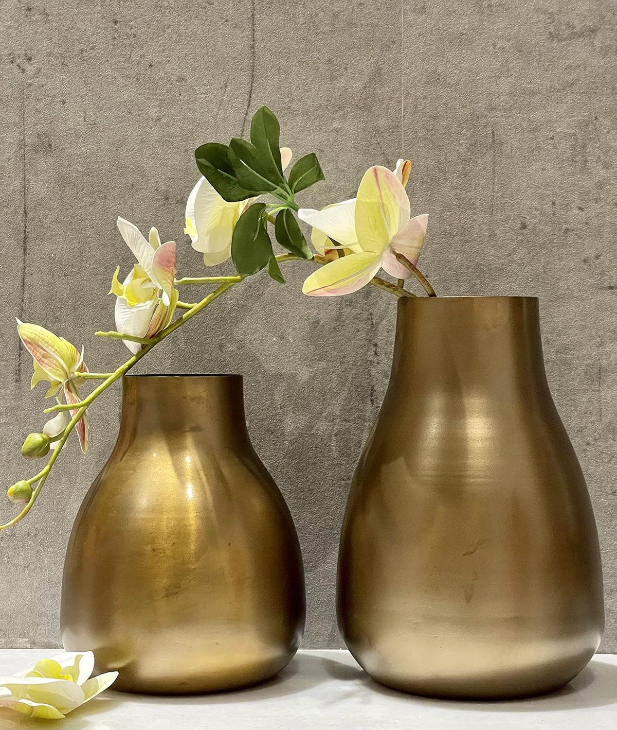 Bellied Golden Metal Vase