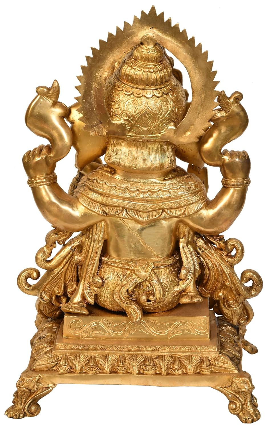 Brass Lord Ganesha with Laddos and Coconut Idol