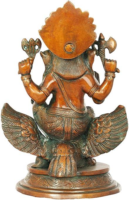Brass Ganesha Riding on Garuda Statue