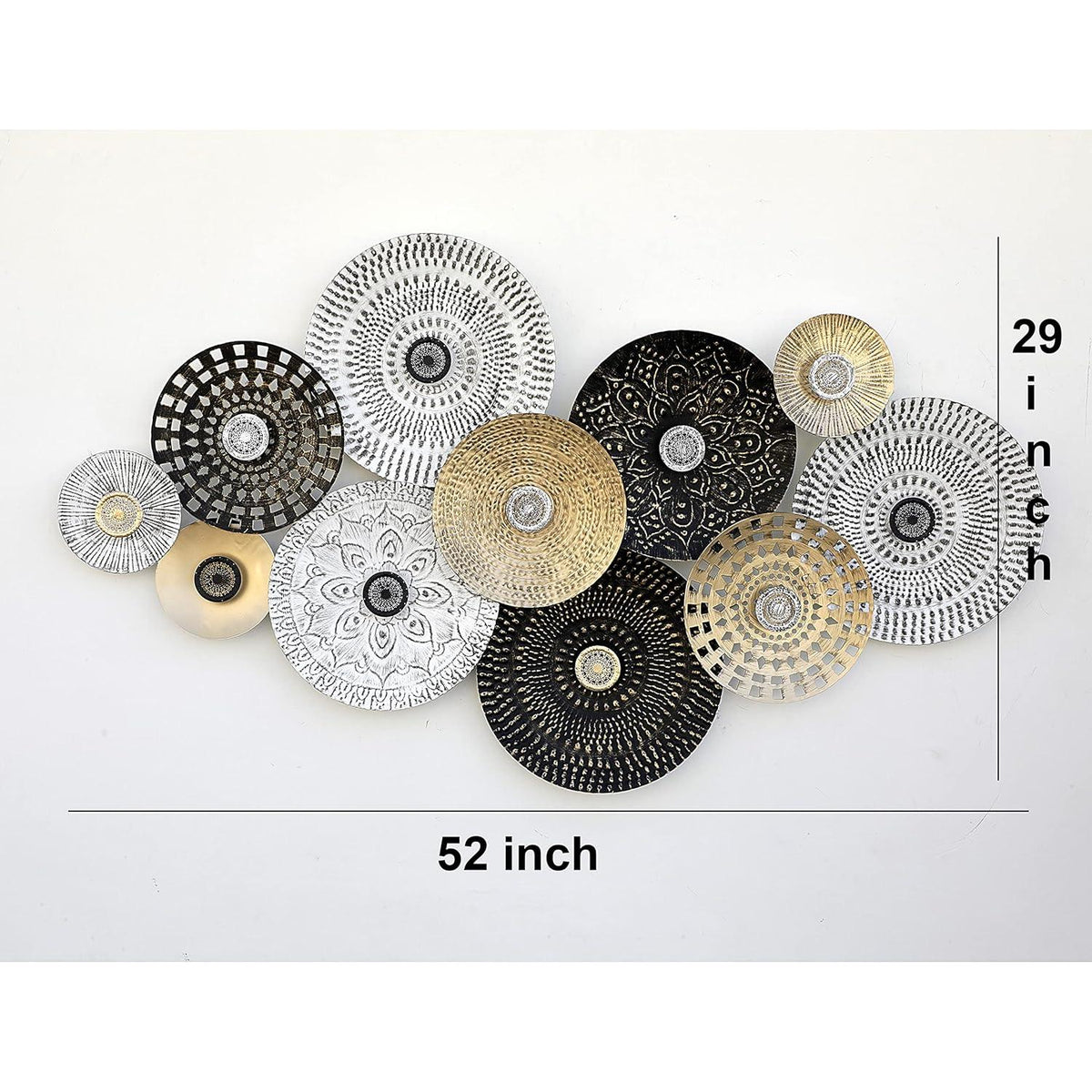 Luxury Metal Disc Wall Art – 52 × 29 Inches