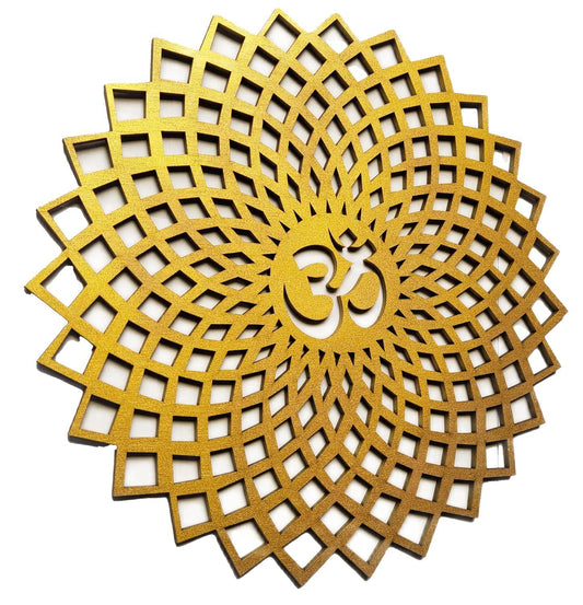 Om 20x20cm Round Decorative Wall Art MDF Wood