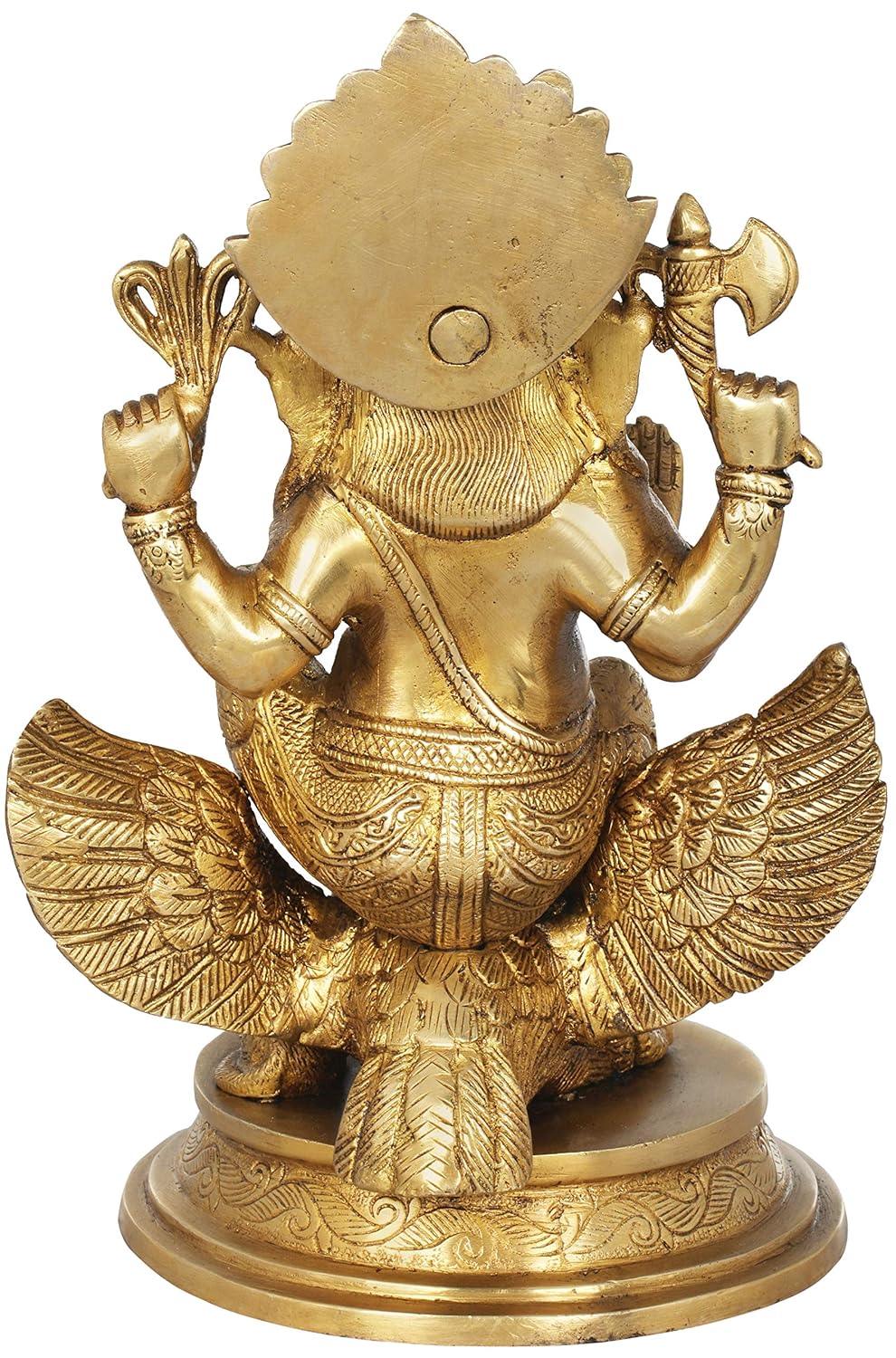 Brass Ganesha Riding on Garuda Statue