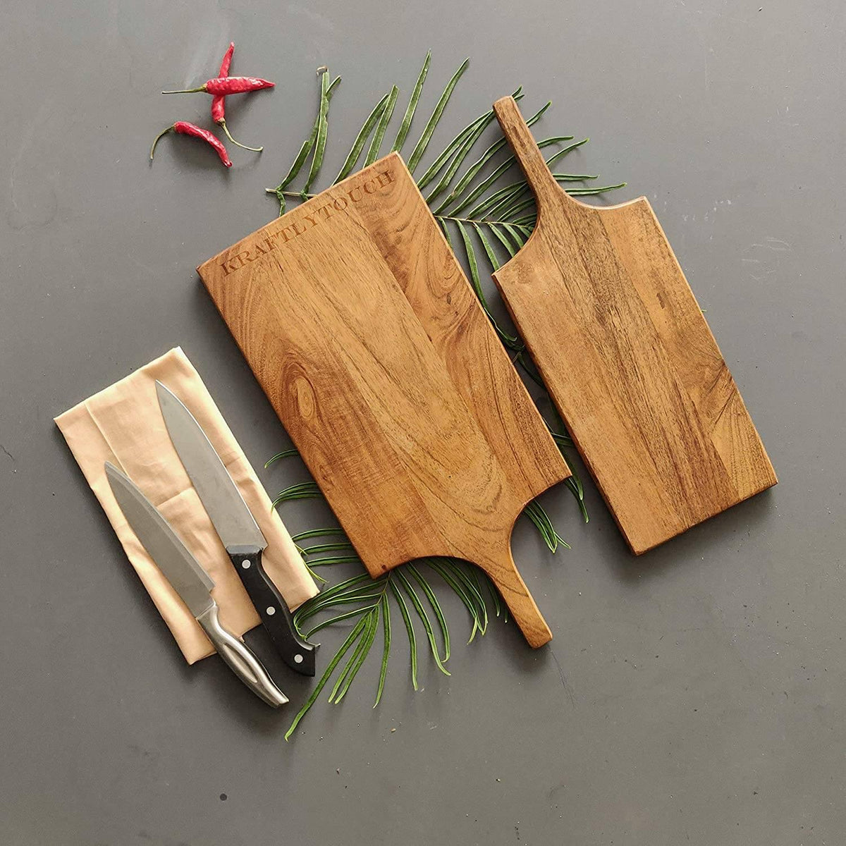 Acacia Wooden Chopping Board for Serving Snacks and Foods