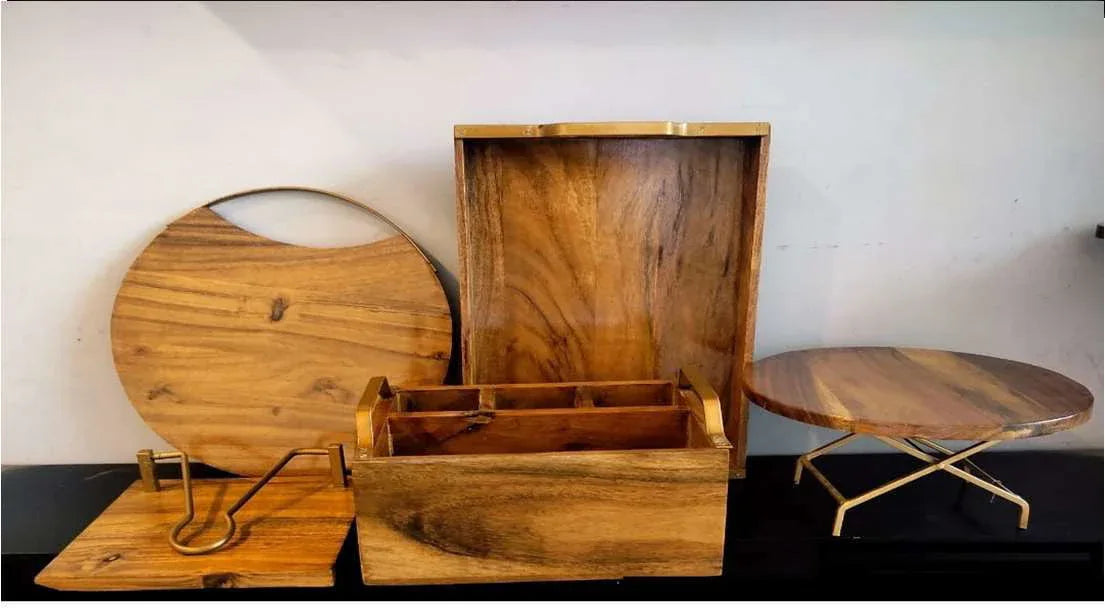 Acacia Wooden Combo Set for Kitchen - ArtyCraftz.com