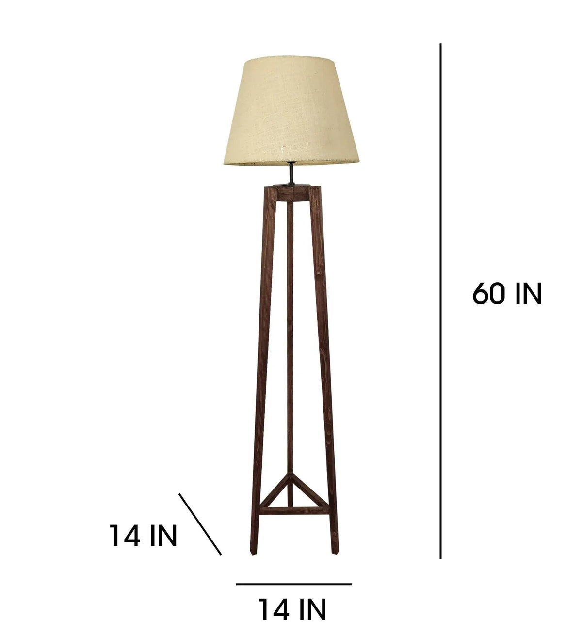 Adrienne Wooden Floor Lamp with Jute Shade & Brown Base-ArtyCraftz.com