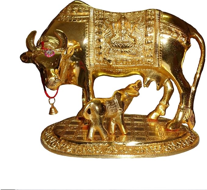 Aluminium Cow and Calf Showpiece