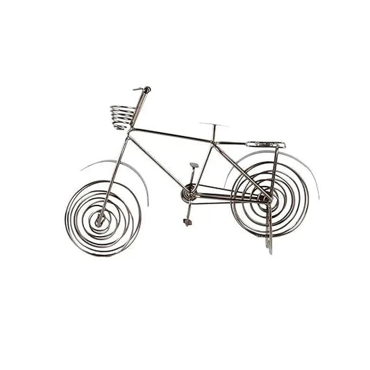 Aluminium Silver Finish Decorative Cycle Showpiece- ArtyCraftz.com