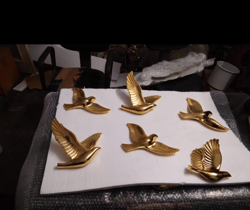 Aluminum Golden Flying Birds Wall Art Set Live image-ArtyCraftz.com