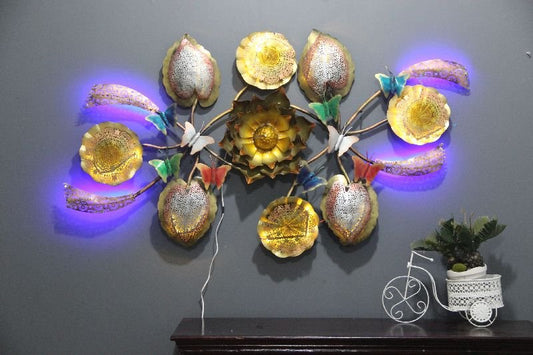 Amazing Multi flower Wall Art for Living Room with Led-ArtyCraftz.com