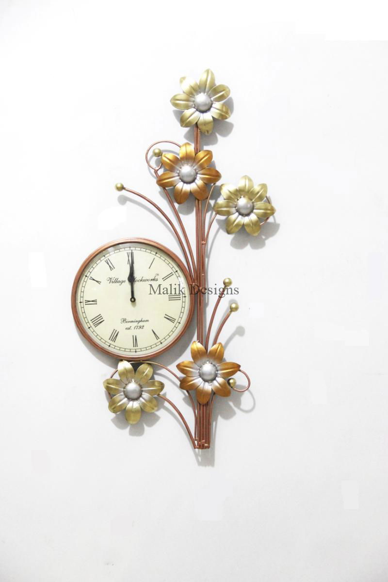 Amazing Stylish Flower Metal Clock Wall Decor Living Room - ArtyCraftz.com