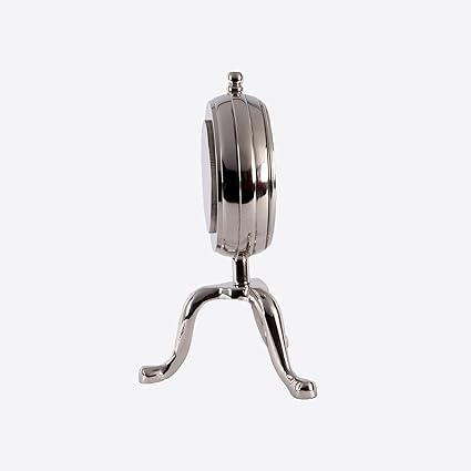Analog Metal Table Clock in Silver Finish 9" Height-ArtyCraftz.com