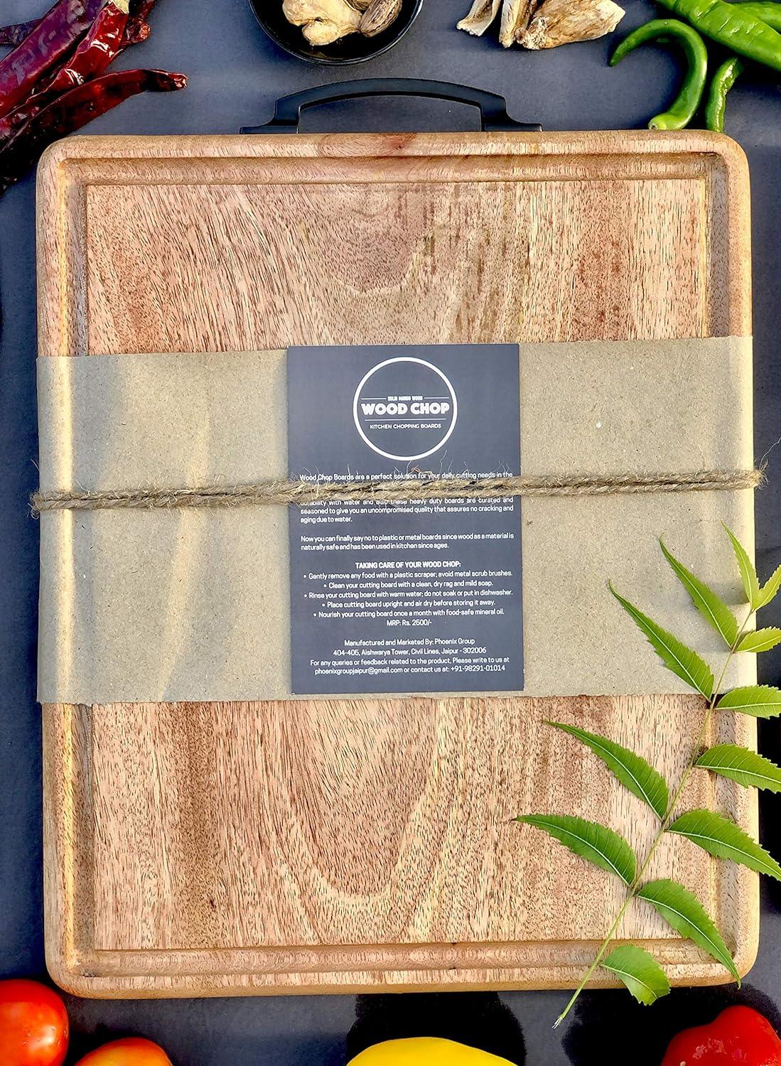 Anti-Bacterial Single Piece Solid Mango Wood Chopping Board with Food Grade Mineral Oil Finish