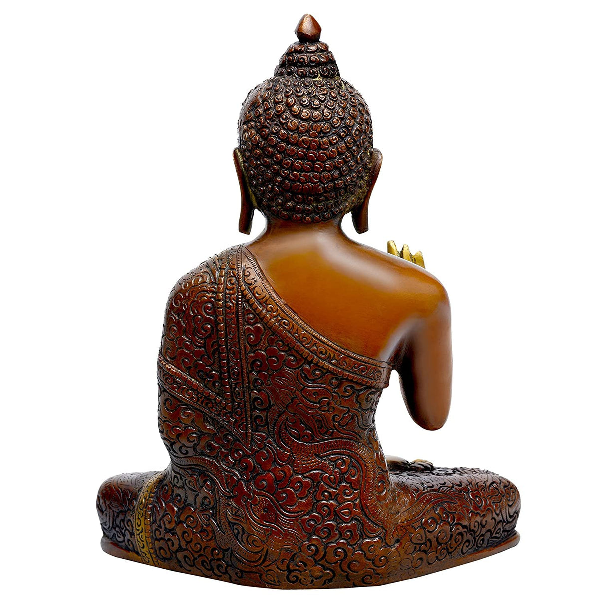 Antique Brass Blessing Buddha Statue for Home & Meditation Decor-ArtyCraftz.com