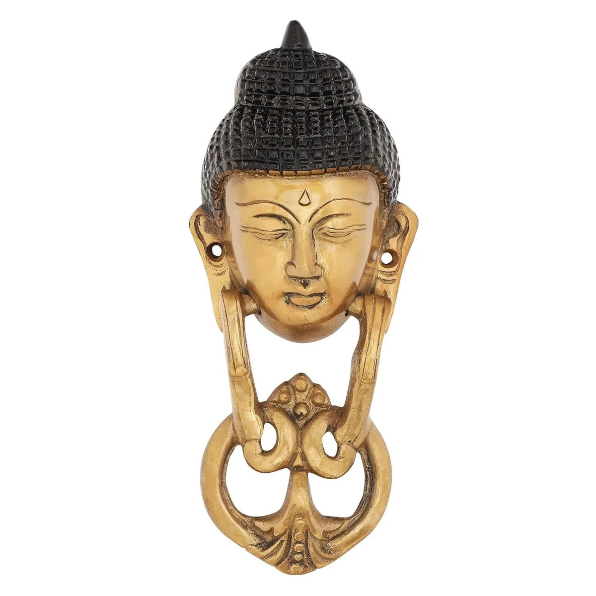 Antique Brass Buddha Face Door Knocker-ArtyCraftz.com