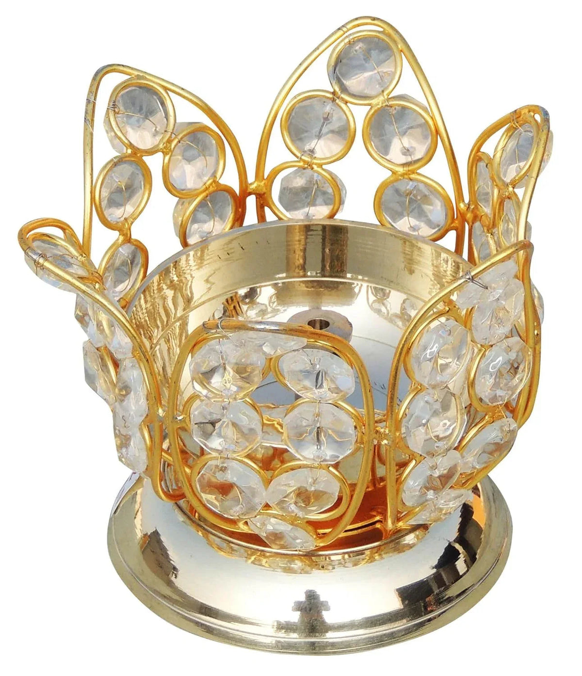 Antique Crystal Lotus Oil Lamp
