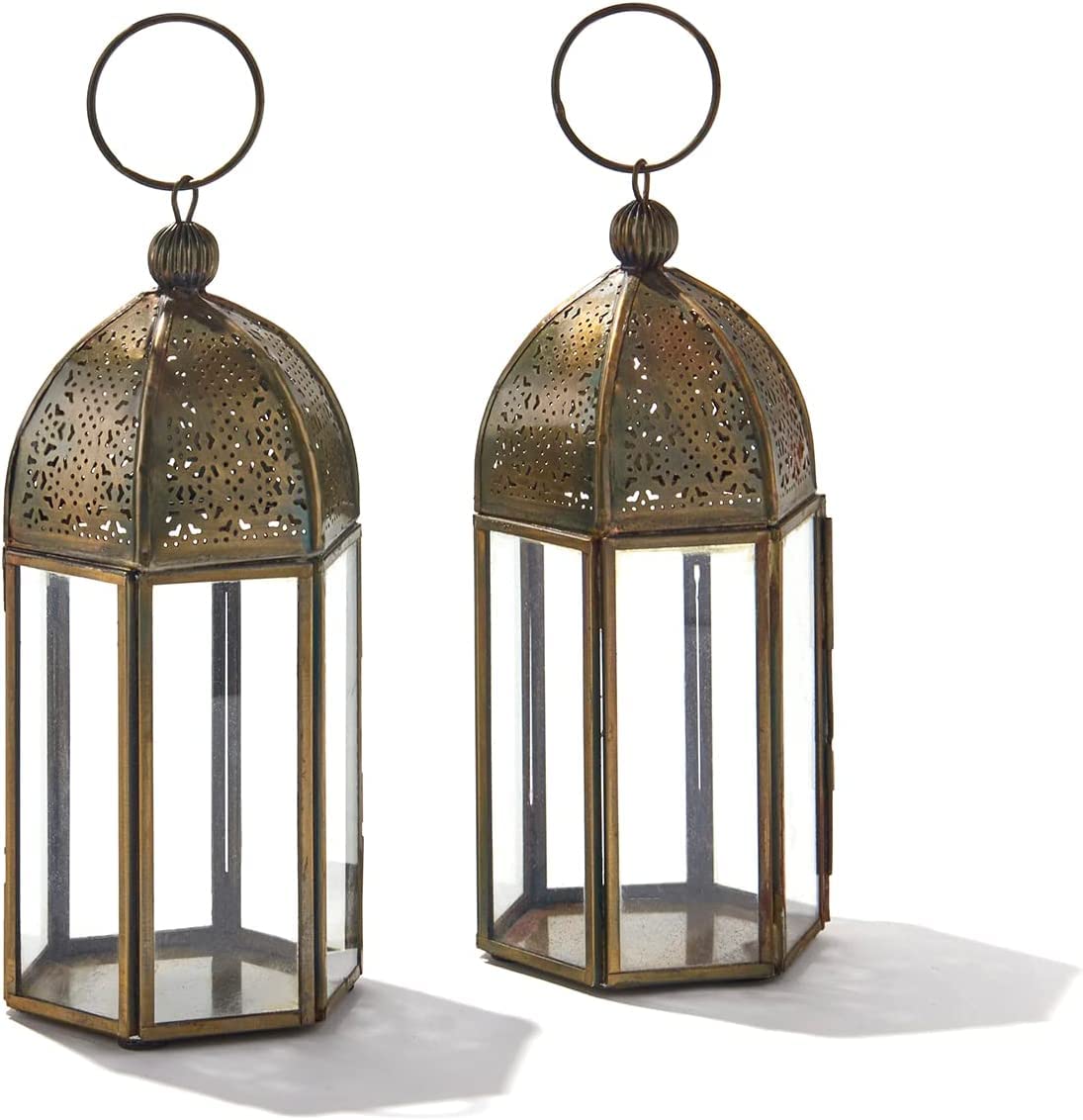 Antique Gold Iron Lantern Set of 2-artycraftz.com