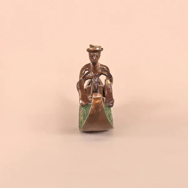 Antique Tribal Boat Showpiece of Brass in Dual Glossy Finish - ArtyCraftz.com