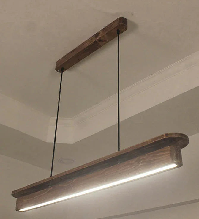 Art Deco 36 Brown Wooden LED Hanging Lamp - ArtyCraftz.com