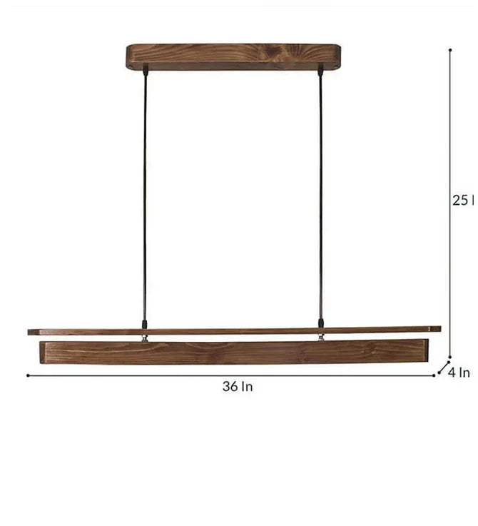 Art Deco 36 Brown Wooden LED Hanging Lamp - ArtyCraftz.com