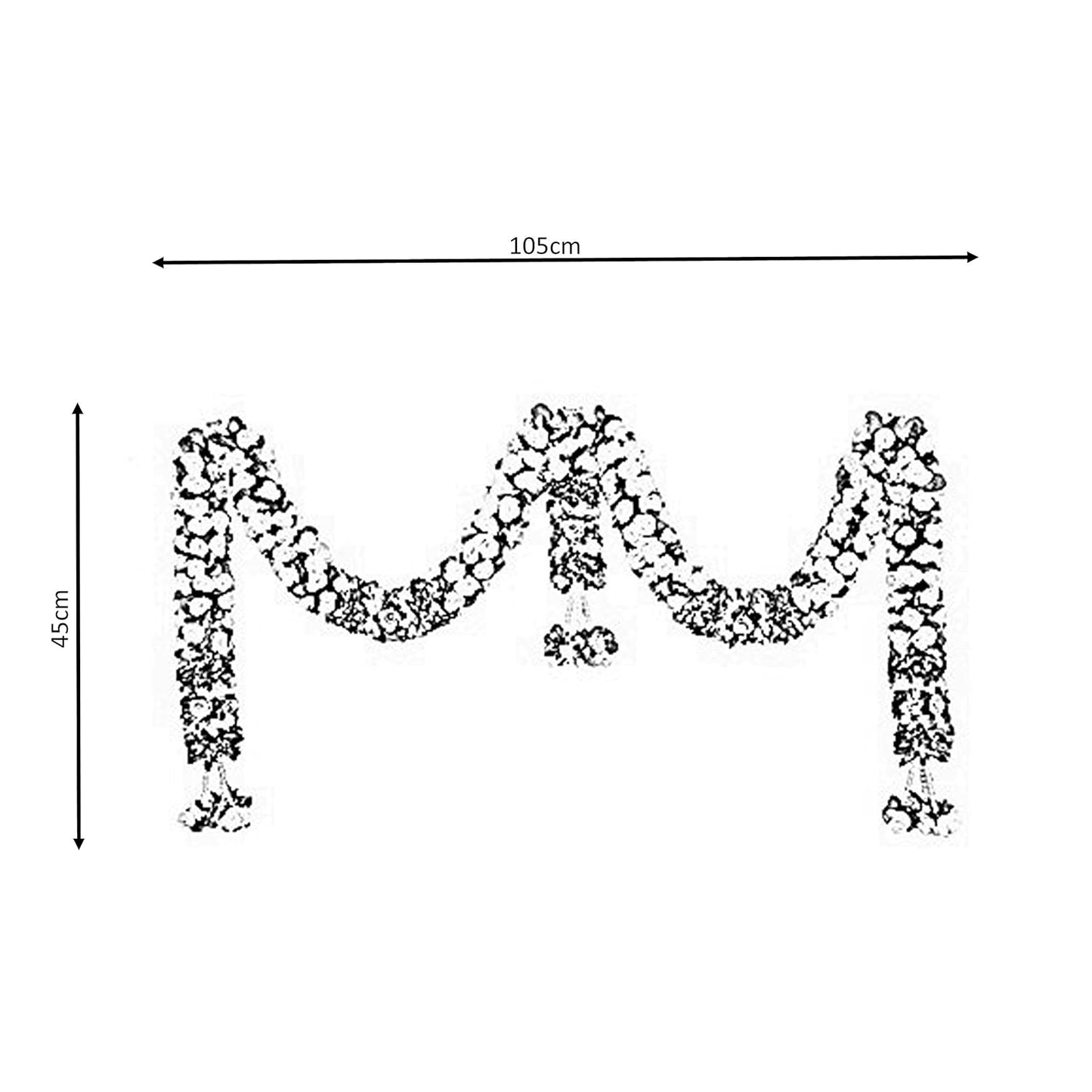 Artificial White, Red, Yellow Rose Doorway Toran