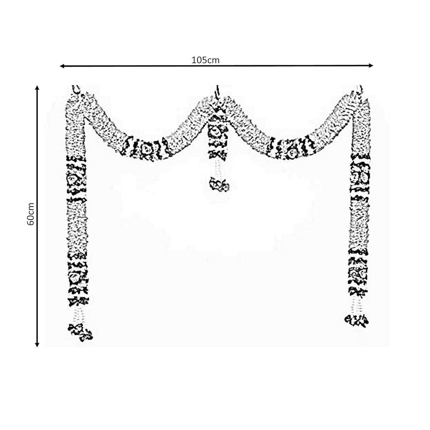 Artificial Pink and White Rose Petals Doorway Toran-ArtyCraftz.com