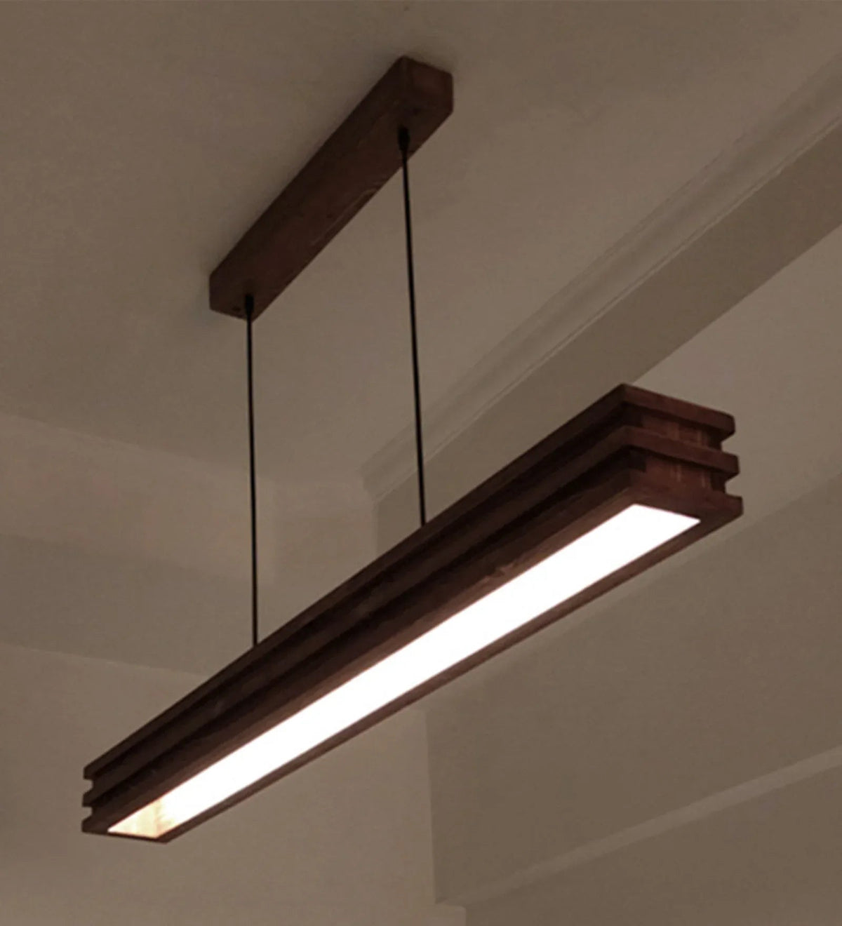 Artline 36 Brown Wooden LED Single Hanging Lamp Near View