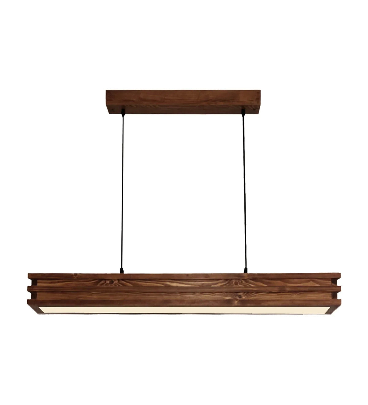 Artline 36 Brown Wooden LED Single Hanging Lamp in White Background