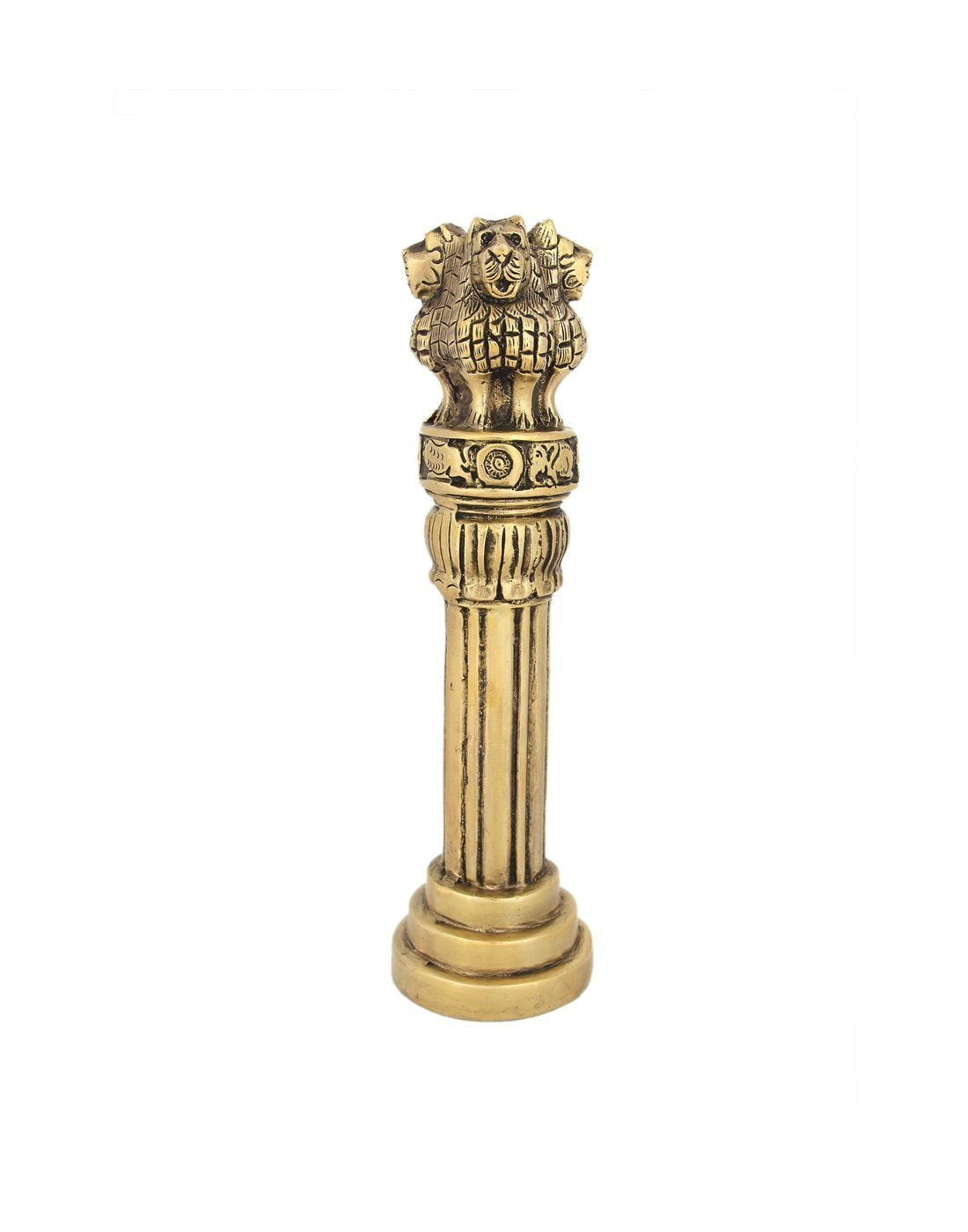 Ashoka Pillar Brass National Emblem India 4 inches - ArtyCraftz.com