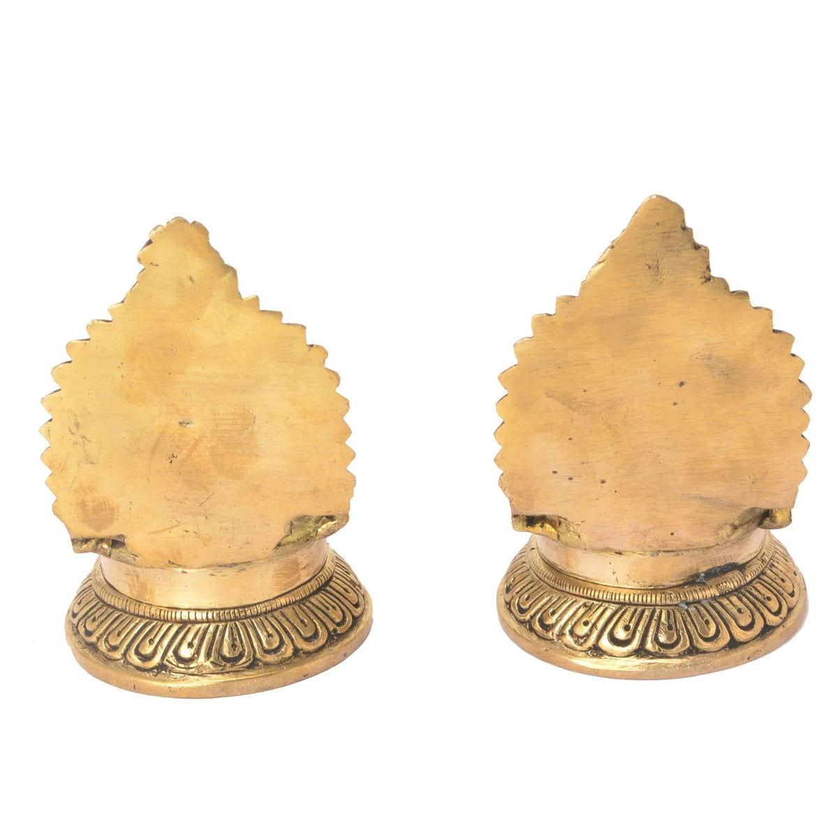 Brass Vaishnav Symbols Oil Lamp Set - ArtyCraftz.com