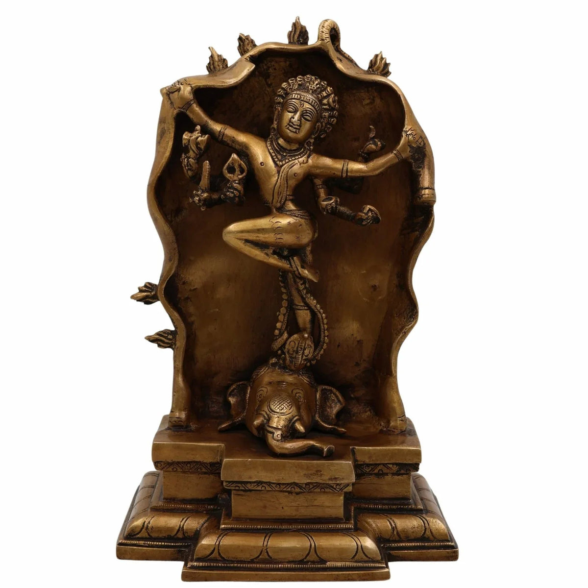 Brass Gaja Samhara Statue