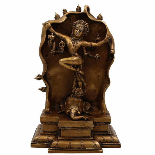 Brass Gaja Samhara Statue