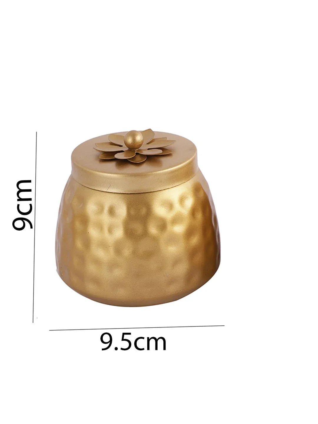 Metal Golden Finish Basket with Set of 4 Jars