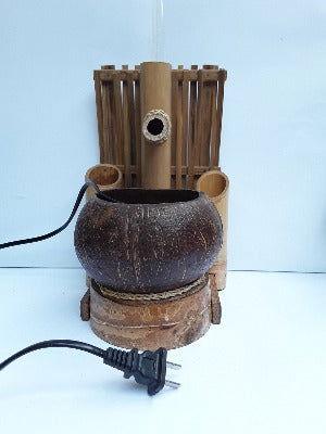 Back wall style Bamboo and Coconut shell Table top water fountain - ArtyCraftz.com