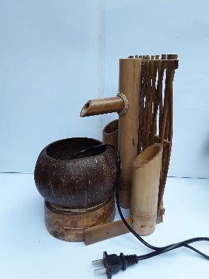 Back wall style Bamboo and Coconut shell Table top water fountain - ArtyCraftz.com