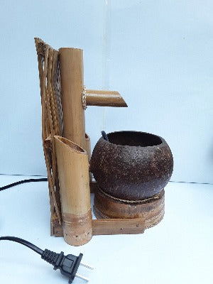 Back wall style Bamboo and Coconut shell Table top water fountain - ArtyCraftz.com