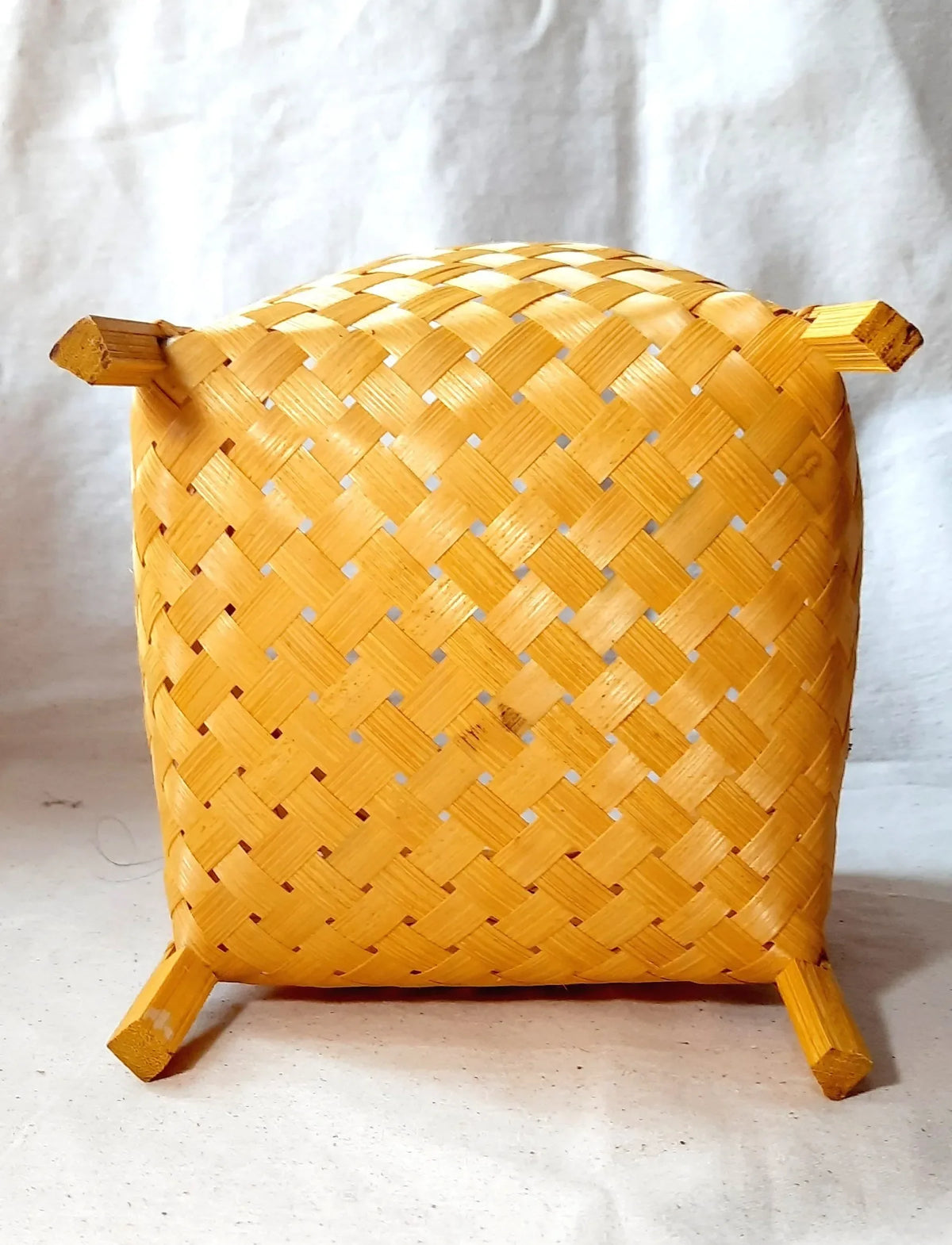 Bamboo Basket/Planter Holder with Stand Bottom View