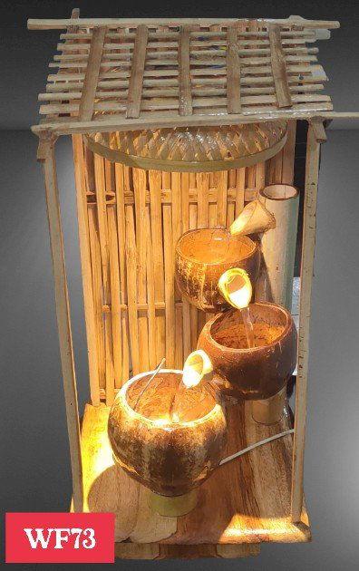 Bamboo fountain garden in woven wall style - ArtyCraftz.com
