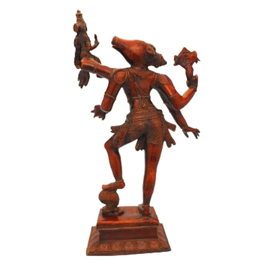 Bara Laxmi 45.72cm X 17.78cm - Antique Red Finish - ArtyCraftz.com