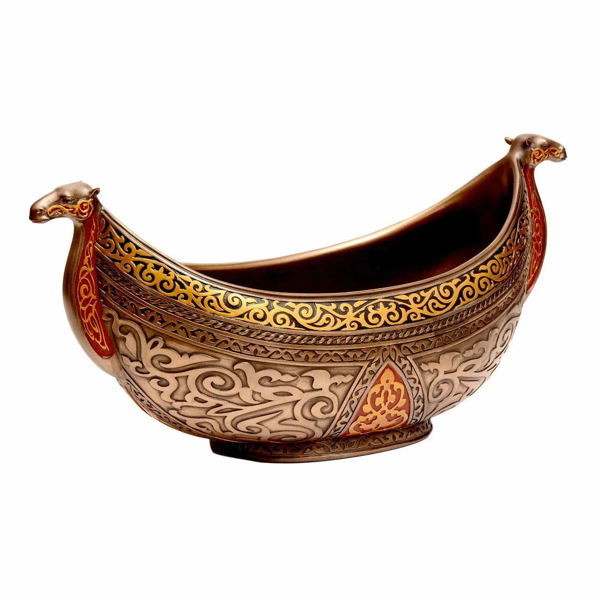 Beautiful Cold Cast Bonded Bronze Camel Boat for Table, Gift Item (15" X 7") | Home Decor - ArtyCraftz.com