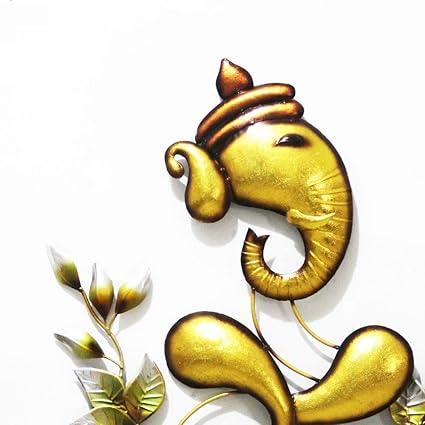 Beautiful Metal Wall Art Showpiece of Lord Ganesha - ArtyCraftz.com