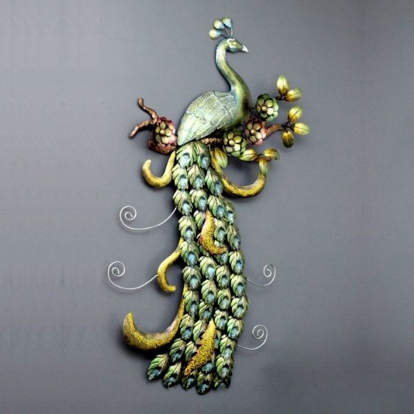 Beautiful wall decoration Iron Peacock Sculpture Decorative - ArtyCraftz.com