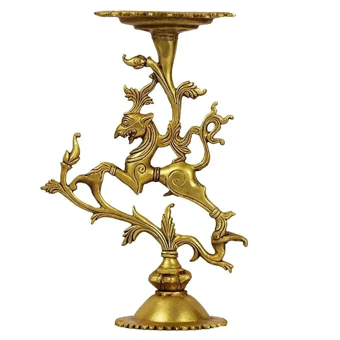Brass Yali Candle Holder - ArtyCraftz.com