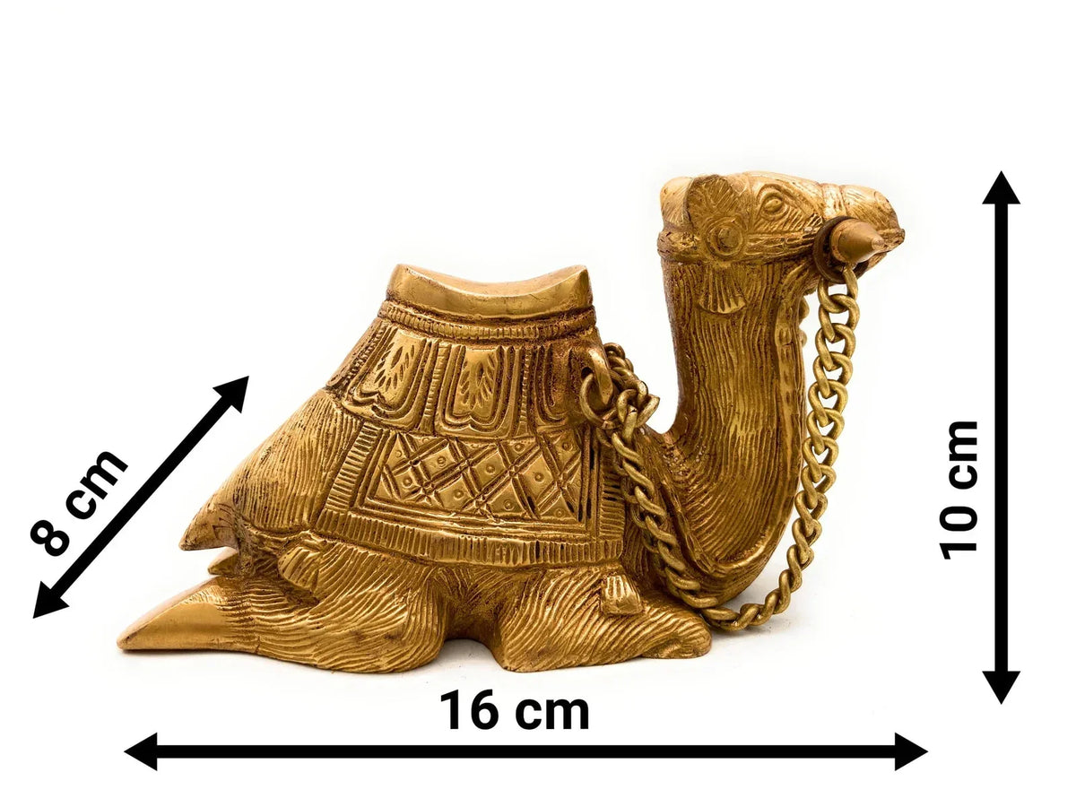 Handcrafted Brass Camel Showpiece with Chain-ArtyCraftz.com