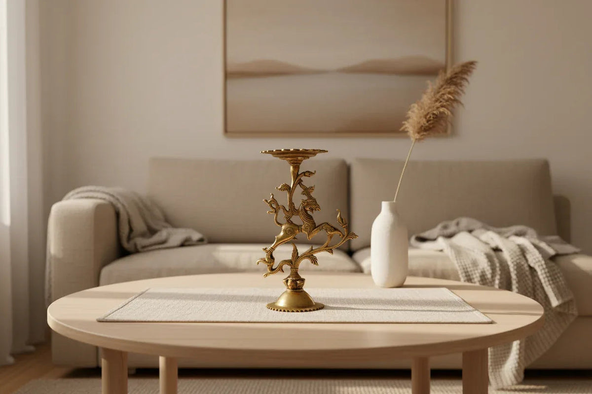 Brass Yali Candle Holder - ArtyCraftz.com
