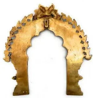 Bhunes Yazhi with exotic flowers Brass Prabhavali - ArtyCraftz.com